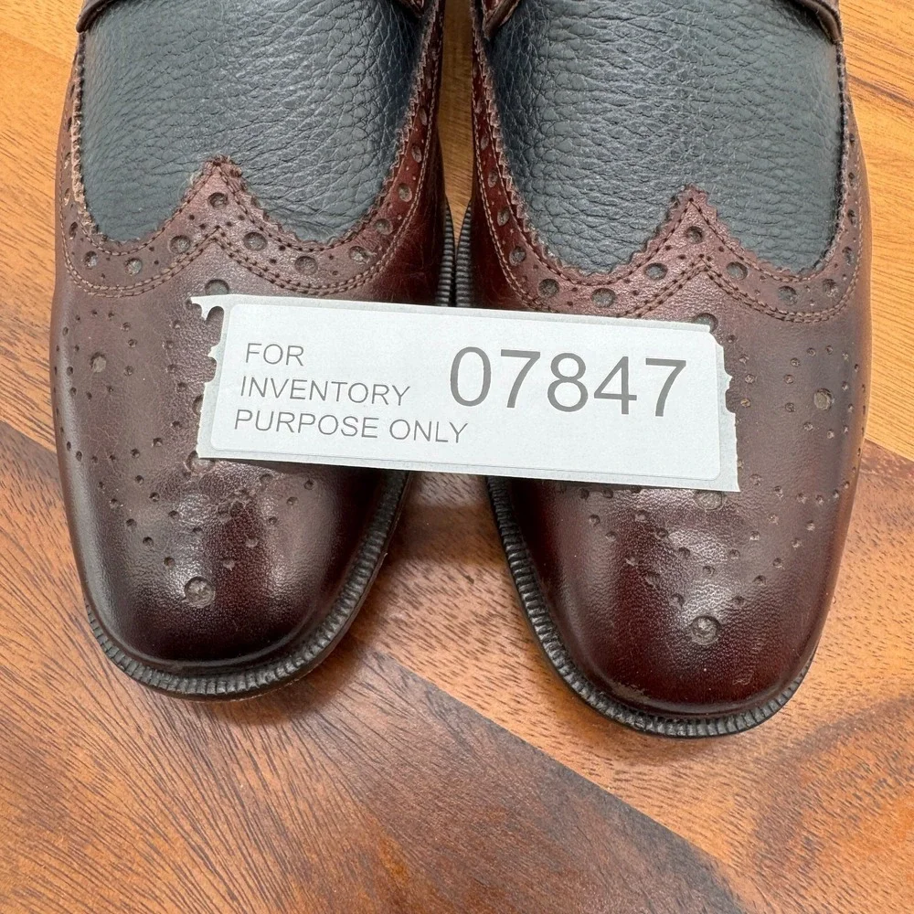 Paul‎ Fredrick Mens Sz 8 M Brown Two Tone Single Buckle Monk Strap Dress Shoes